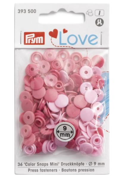 Prym Love Druckknöpfe "Color Snaps Mini " Rosa - Ø 9 mm - 36 Stück